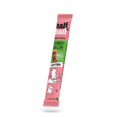 HALF&HALF przysmak dla kociąt - mięsne paluszki z indyka, 5 g