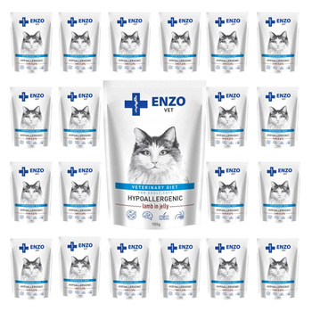ENZO VET ZESTAW Hypoallergenic mokra karma jagnięcina w galarecie 24x100 g