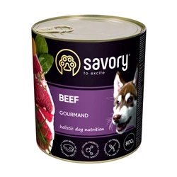 SAVORY Gourmand mokra karma dla dorosłych psów - wołowina, 800 g