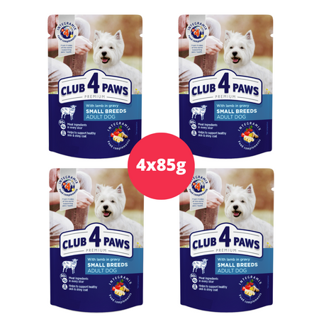 CLUB 4 PAWS Premium mokra karma dla psów małych ras z jagnięciną (4 x 85) 340g