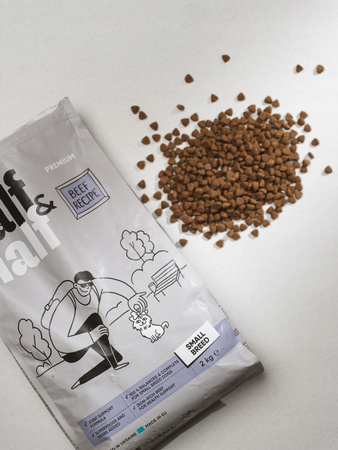 HALF&HALF sucha karma dla psów małych ras z wołowiną 2 kg + 2 kg