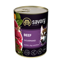 SAVORY Gourmand mokra karma dla dorosłych psów - wołowina, 400 g