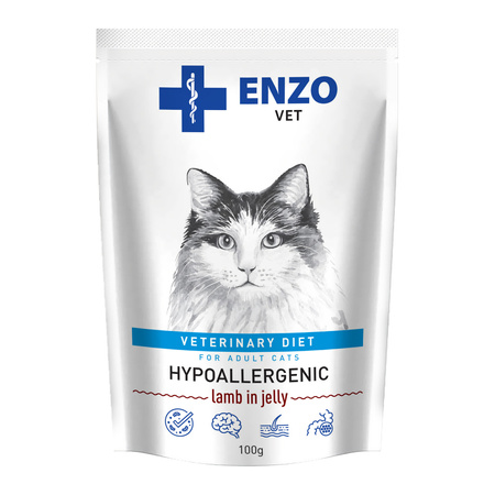 ENZO VET Hypoallergenic mokra karma dla kotów - jagnięciną w galaretce 100g