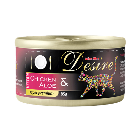 MIAU MIAU DESIRE mokra karma dla kociąt - kurczak i aloes 85 g