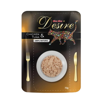MIAU MIAU DESIRE mokra karma dla kotów - kurczak i tuńczyk w zupie 70 g