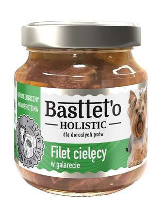 BASTTET'O HOLISTIC monoproteinowa mokra karma dla psów - cielęcina, 130g