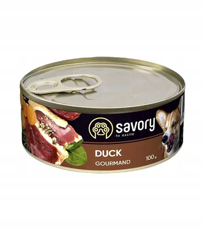 SAVORY mokra karma dla wybrednych psów- pasztet z kaczką, 100 g