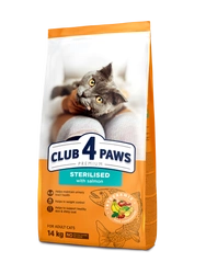CLUB 4 PAWS Premium „Sterilised” sucha karma dla kotów - łosoś 14 kg