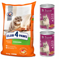CLUB 4 PAWS Premium sucha karma dla kotów - kurczak 14 kg + GRATIS