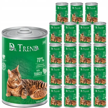 DR. TREND mokra karma dla kotów z indykiem w delikatnym sosie 20x400 g