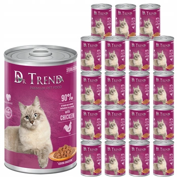 DR. TREND „Sterilised” Premium mokra karma dla kotów z kurczakiem 20x400 g