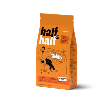 Half&Half "Sterilised" sucha karma dla dorosłych kotów - wołowina 2 kg