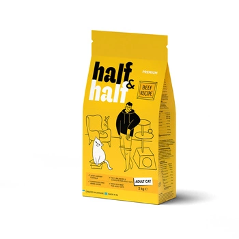 Half&Half sucha karma dla dorosłych kotów - wołowina 2 kg
