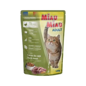 MIAU MIAU mokra karma dla dorosłych kotów - kaczka w sosie 100 g