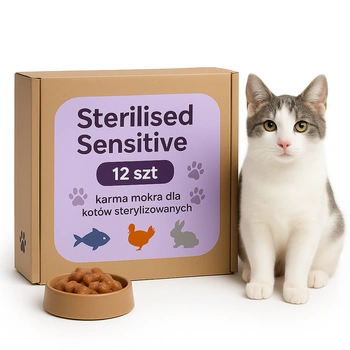 Sterilised Sensitive – Zestaw 12 saszetek Mokrej karmy dla kota 