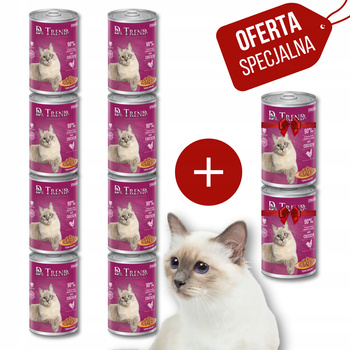 DR. TREND mokra karma Sterilised kurczak dla kota 8x400 g + GRATIS