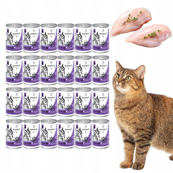 BOSMAN pełnoporcjowa mokra karma dla dorosłych kotów z drobiem 24x415 g