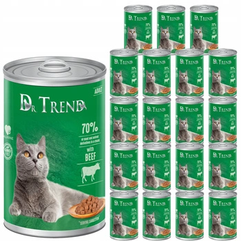 DR. TREND mokra karma dla kotów z wołowiną w delikatnym sosie 20x400 g