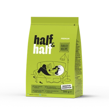 Half&Half "Sensitive" sucha karma dla dorosłych kotów - indyk 300 g