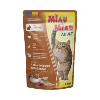 MIAU MIAU mokra karma dla dorosłych kotów - królik w sosie 100 g