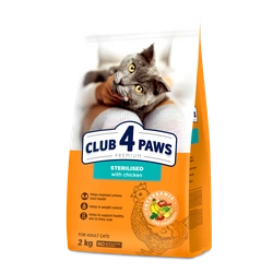 CLUB 4 PAWS Premium sucha karma dla kotów sterylizowanych 2 kg