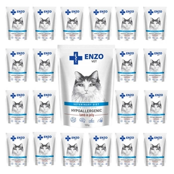 ENZO VET ZESTAW Hypoallergenic mokra karma jagnięcina w galarecie 24x100 g