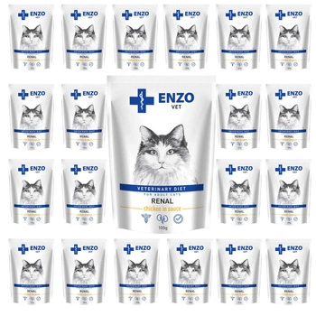 ZESTAW ENZO VET Renal mokra karma dla kotów - kurczak w sosie 24 x 100 g