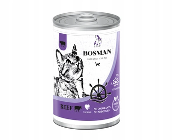 BOSMAN pełnoporcjowa mokra karma dla dorosłych kotów z wołowiną 415 g