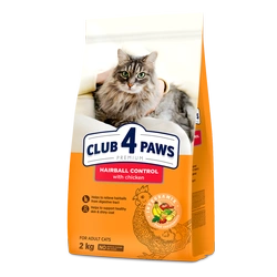 CLUB 4 PAWS Premium „Hairball control” sucha karma dla kotów 2 kg
