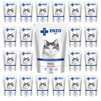 ENZO VET ZESTAW Renal mokra karma - wołowina w galarecie 24x100 g