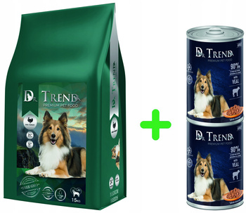 DR. TREND Premium sucha karma dla psów średnich ras indyk 15 kg + GRATIS