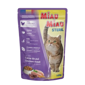 MIAU MIAU mokra karma dla sterylizowanych kotów - kurczak 100 g