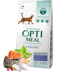 OPTIMEAL „Sterilised” Super Premium sucha karma dla kota – łosoś 1,5 kg