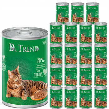 DR. TREND mokra karma dla kotów z indykiem w delikatnym sosie 20x400 g