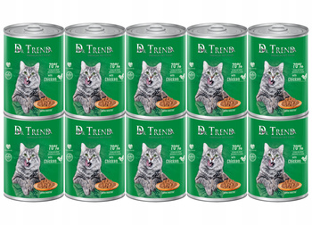 DR. TREND mokra karma dla kotów z kurczakiem w delikatnym sosie 10x400 g
