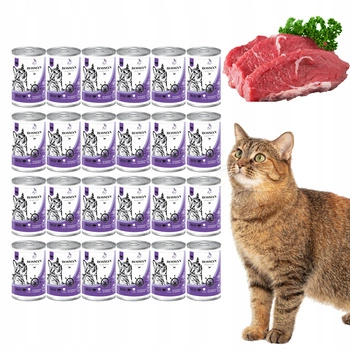 BOSMAN pełnoporcjowa mokra karma dla dorosłych kotów z wołowiną 24x415g