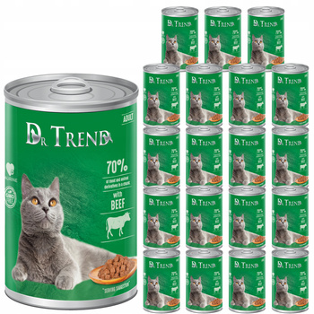 DR. TREND mokra karma dla kotów z wołowiną w delikatnym sosie 20x400 g