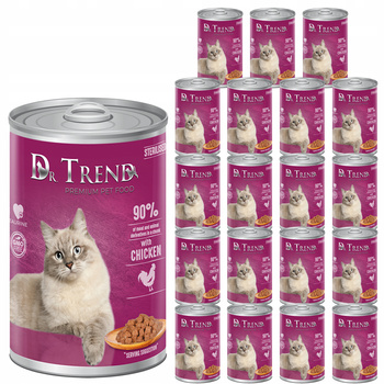 DR. TREND „Sterilised” Premium mokra karma dla kotów z kurczakiem 20x400 g