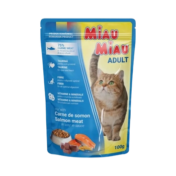 MIAU MIAU mokra karma dla dorosłych kotów - łosoś w sosie 100 g