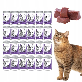 BOSMAN pełnoporcjowa mokra karma dla dorosłych kotów z wątrobą 24x415 g
